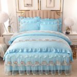 Pure Cotton Quilted Lace Bedspread Full - Image 3