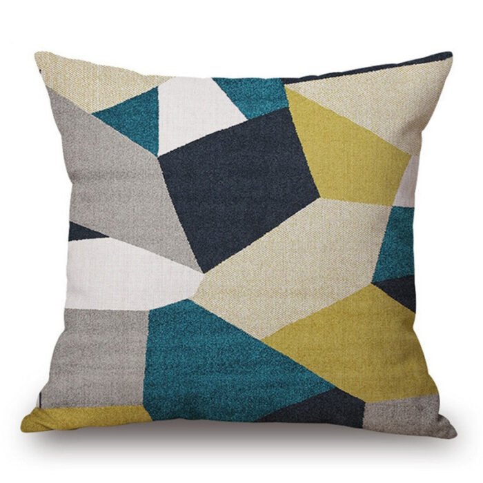 Modern Abstract  Art Geometric Pillowcase Color Irregular Diamond Pattern Pillowcase Sofa Linen Pillowcase - Image 3