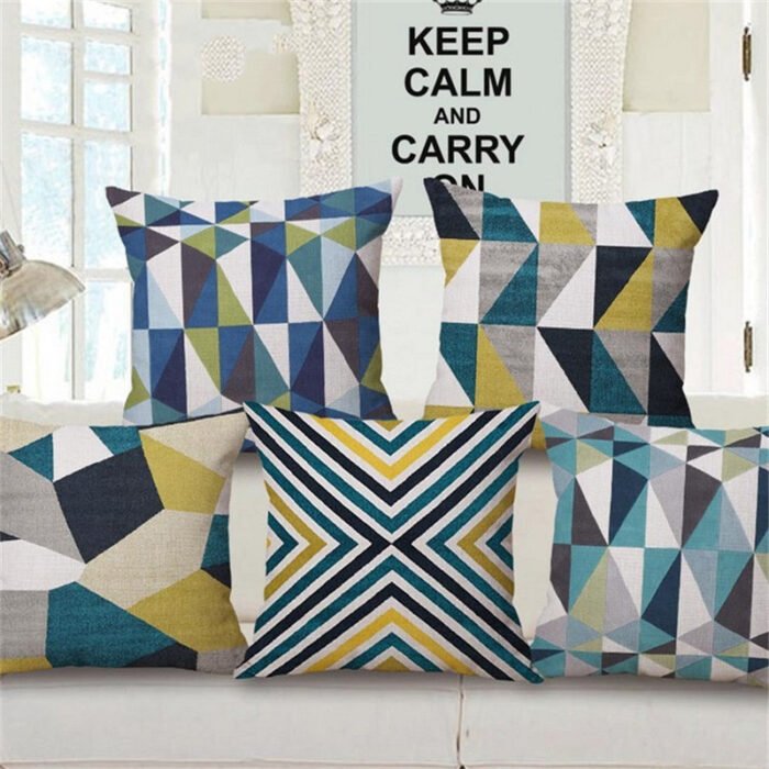 Modern Abstract  Art Geometric Pillowcase Color Irregular Diamond Pattern Pillowcase Sofa Linen Pillowcase - Image 1