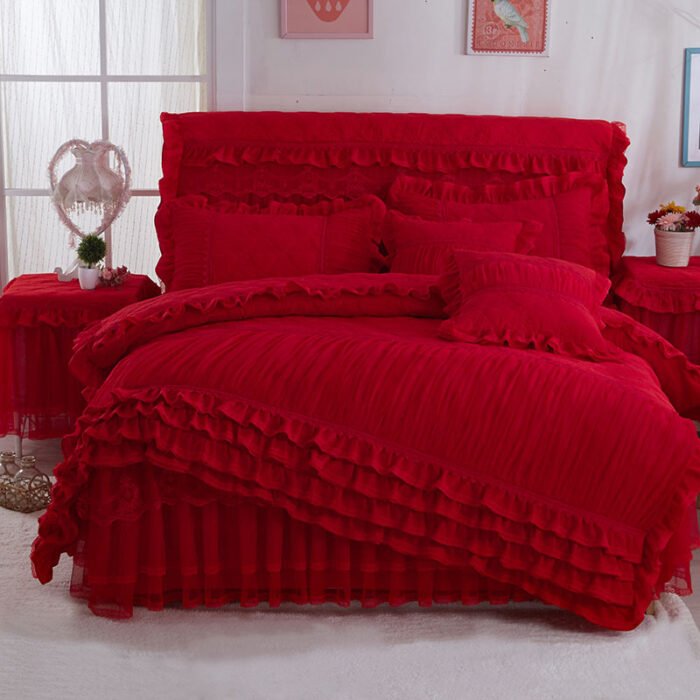 Korean Style Lace Quilted Padded Bedspread - Image 5