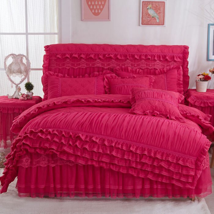 Korean Style Lace Quilted Padded Bedspread - Image 3