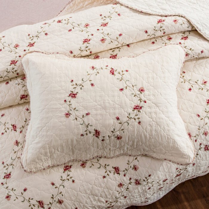 Embroidered Cotton White Summer Suit Bedspread - Image 4