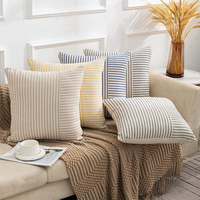 Modern Decorative Striped Canvas Pillow Cover Home Home Sofa Bedroom Cushion - Image 1