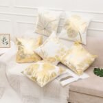 Elegant White and Gold Decorative Pillow Covers - Image 3