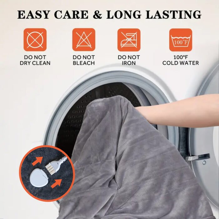 Heated Blanket Queen Size With Dual Zone Control - 10 Heat Settings Electric Throw Blanket With Automatic Shut Off Timer, Machine Washable Soft Flannel - Image 6