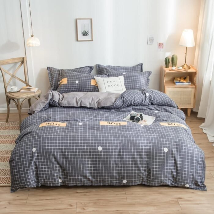 Cover Set Bed Cotton Quilt Bedsheet Bedding Duvet Fitted - Image 7