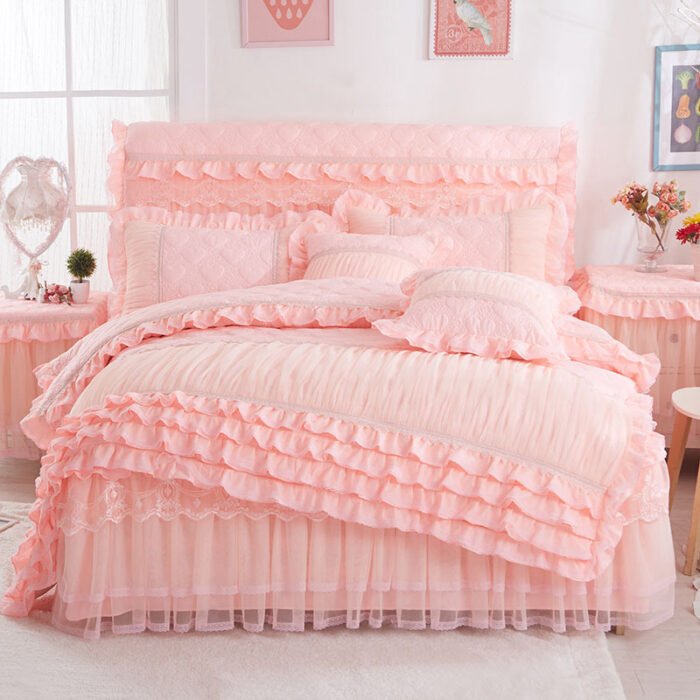 Korean Style Lace Quilted Padded Bedspread - Image 1