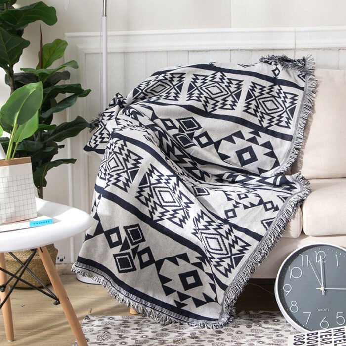 Geometric Cotton Blanket Throw Comforter - Image 1