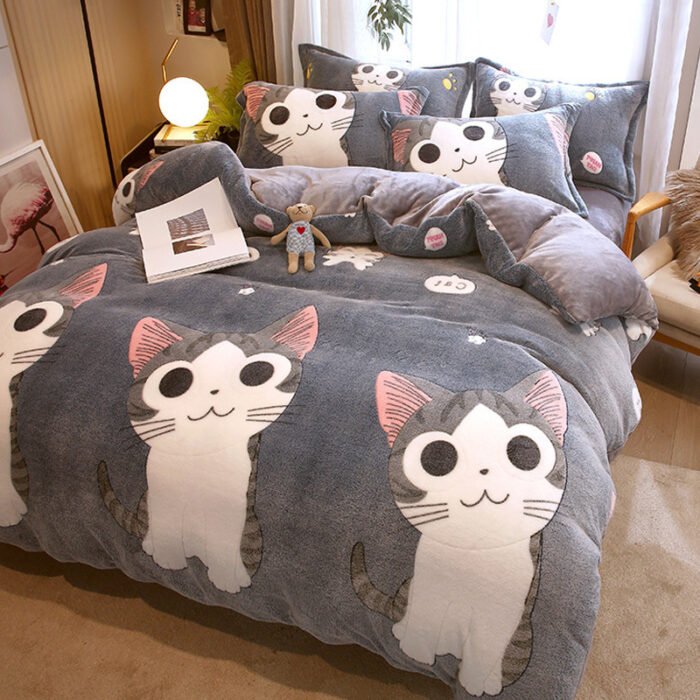 Milk Duvet Set Single Thickened Double Sided Duvet Cover - Image 10