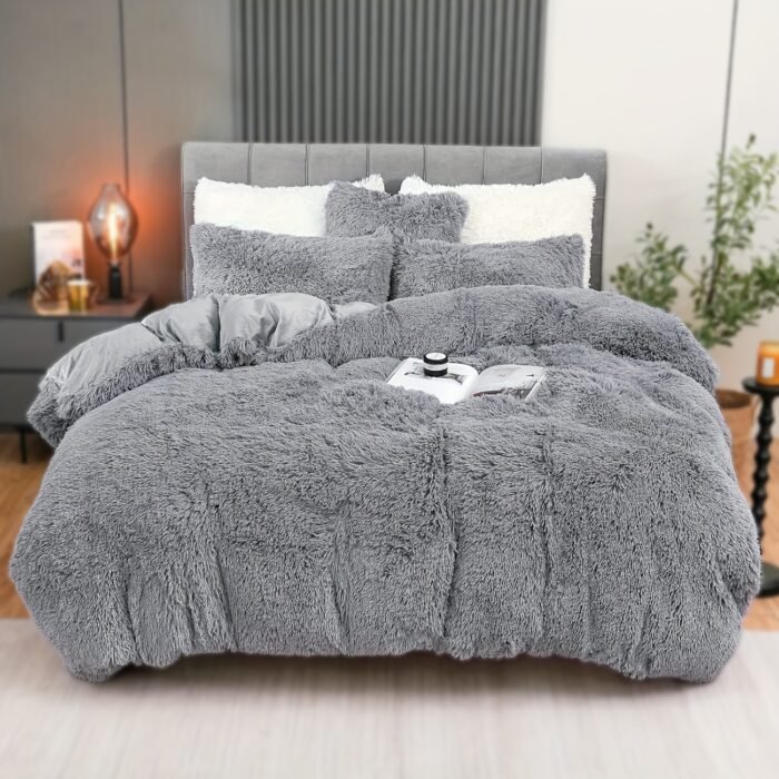 4PCs Plush Duvet Cover Set Luxury Ultra Soft Velvet Duvet - Image 7
