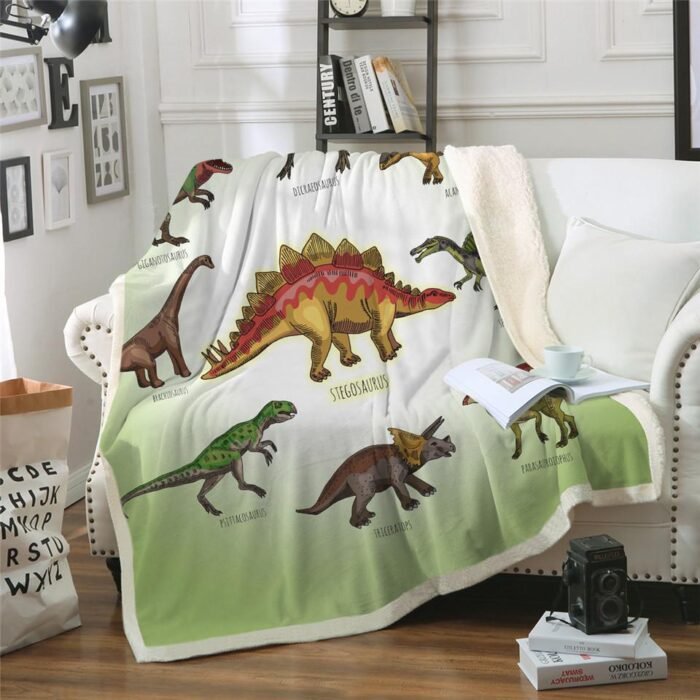 Kids Children Dinosaur Fluffy Soft Cotton Blanket Jurassic Cartoon Boys Girl Throw Blankets For Beds Home Textile Bedding Outlet - Image 1