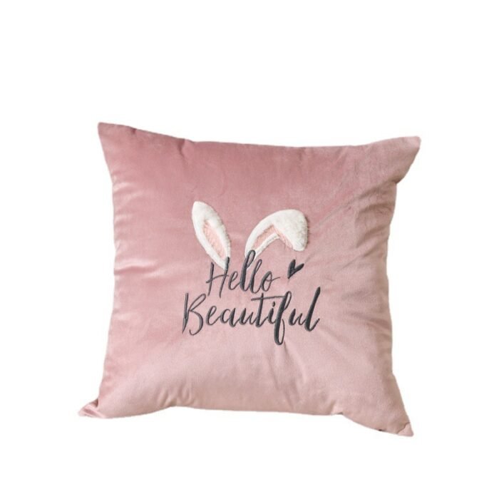 Embroidered Velvet Plush Cute Sofa Decorative Cushion Pillow Cover - Image 8