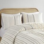 King Cal King Cotton Printed Duvet Cover Set With Chenille - Image 8