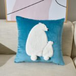 Embroidered Velvet Plush Cute Sofa Decorative Cushion Pillow Cover - Image 5