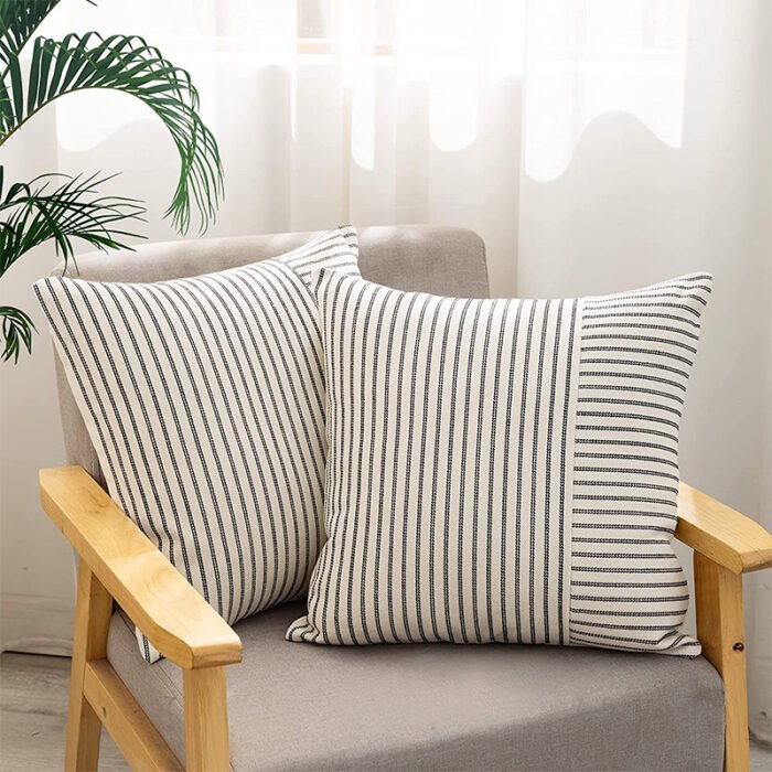Modern Decorative Striped Canvas Pillow Cover Home Home Sofa Bedroom Cushion - Image 2