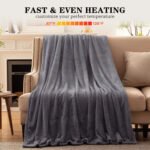 Heated Blanket Queen Size With Dual Zone Control - 10 Heat Settings Electric Throw Blanket With Automatic Shut Off Timer, Machine Washable Soft Flannel - Image 4