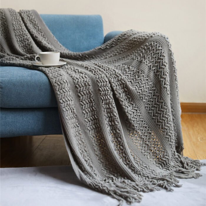 Nordic Sofa Blanket Cover Blanket Knitted Blanket Homestay Hotel Throw Blanket - Image 3