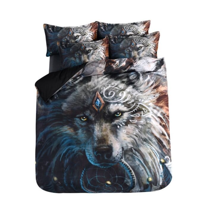 3D Digital Printing Wolf Tribe Warrior Duvet Cover Set - Image 5