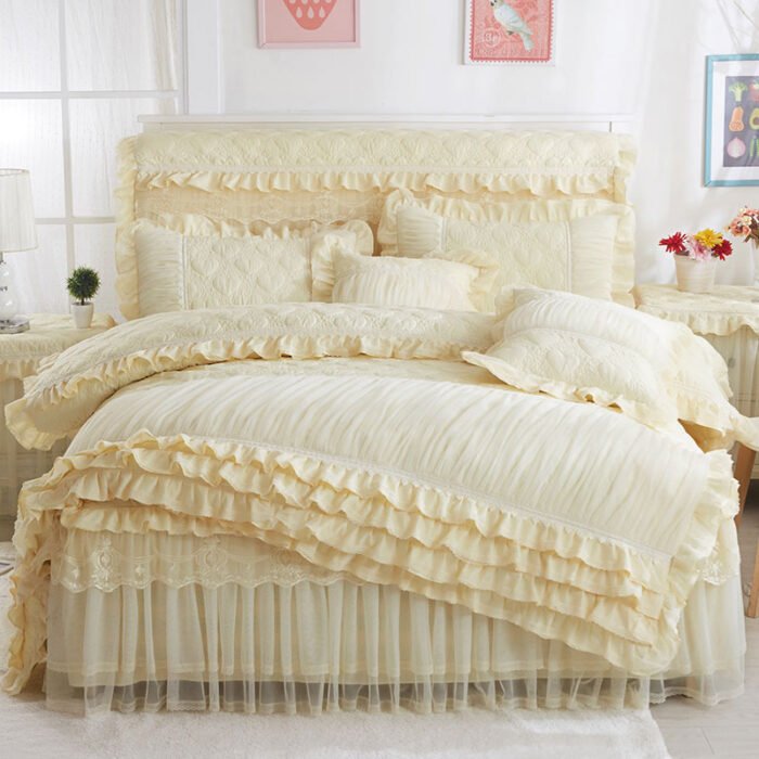 Korean Style Lace Quilted Padded Bedspread - Image 6