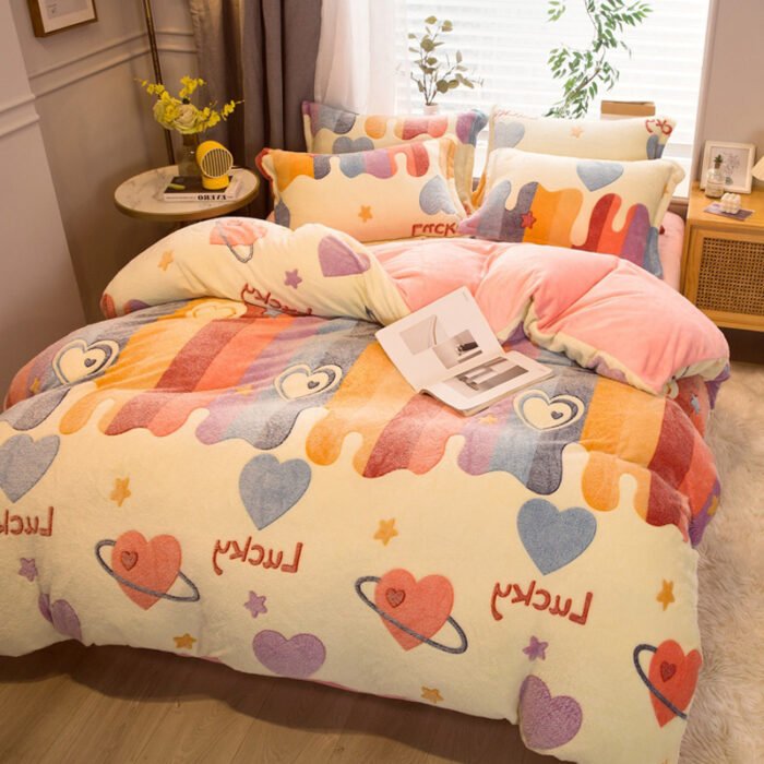 Milk Duvet Set Single Thickened Double Sided Duvet Cover - Image 1