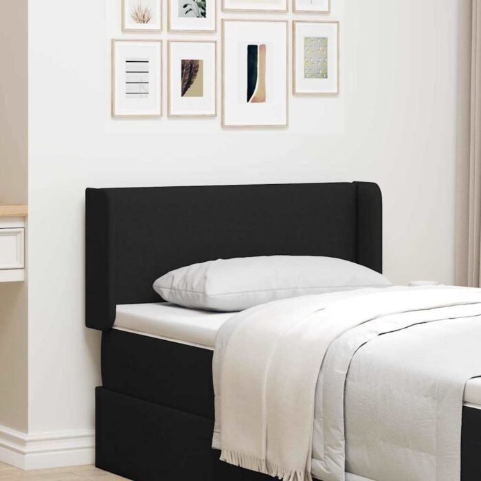 Headboard with Headboard Black 40.5 x 4 x 40.5 cm Fabric - Image 1