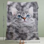 Cat Blankets For Cat Lovers Cute Cat Blanket For Girls Women Fleece Cat Sherpa Blanket Black And White Cat Print Blanket Fuzzy Cat Blanket Throw 130X150cm - Image 3
