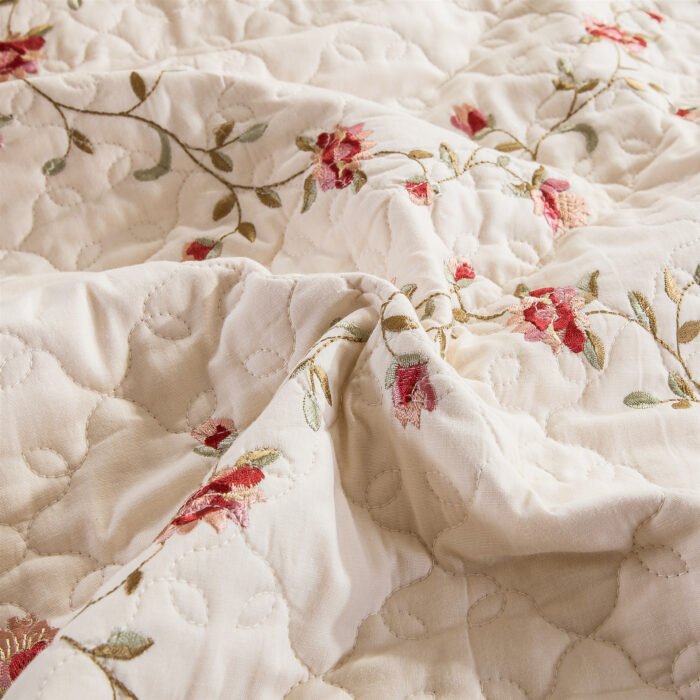 Embroidered Cotton White Summer Suit Bedspread - Image 5