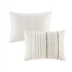 King Cal King Cotton Printed Duvet Cover Set With Chenille - Image 2