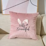 Embroidered Velvet Plush Cute Sofa Decorative Cushion Pillow Cover - Image 3